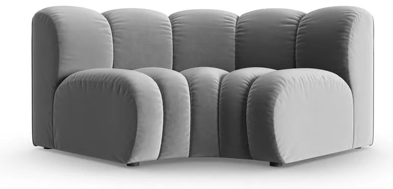 Svetlosivý zamatový modul pohovky (variabilný roh) Lupine – Micadoni