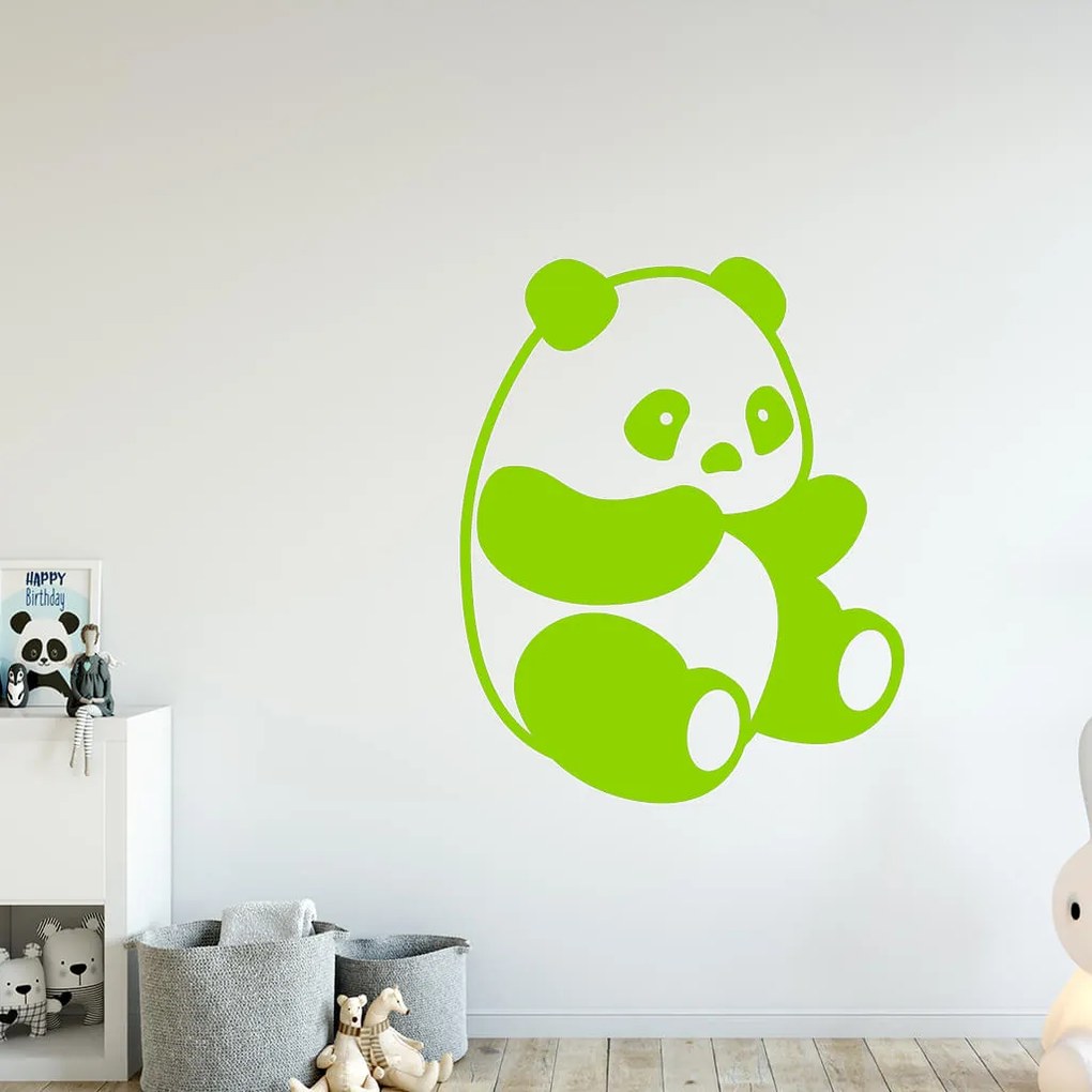 Veselá Stena Samolepka Roztomilá panda Farba: šedá, Veľkosť: 80 x 64 cm