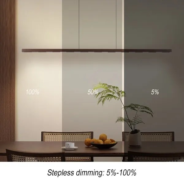 Immax NEO 07309L-LED stmievateľný luster na lanku so senzorom MADEIRA 37W/230V 157 cm orech