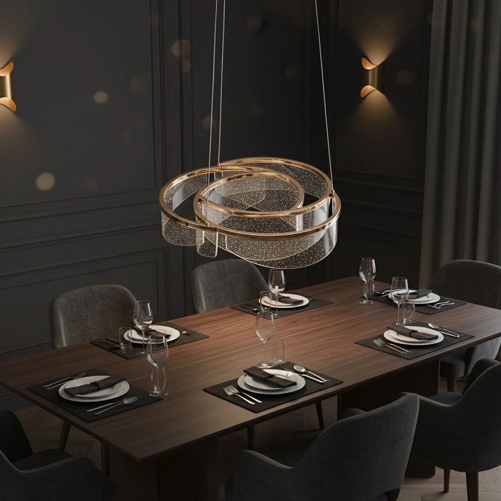 Toolight Toolight, stropné svietidlo 50cm, 57W, 4000K, 4000lm, LED G138-CP, zlatá, OSW-02622