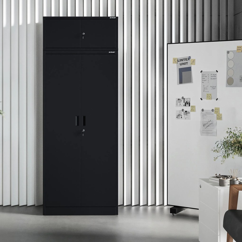 Čierna kovová skriňa JAN Compact 1750 x 800 x 400 mm