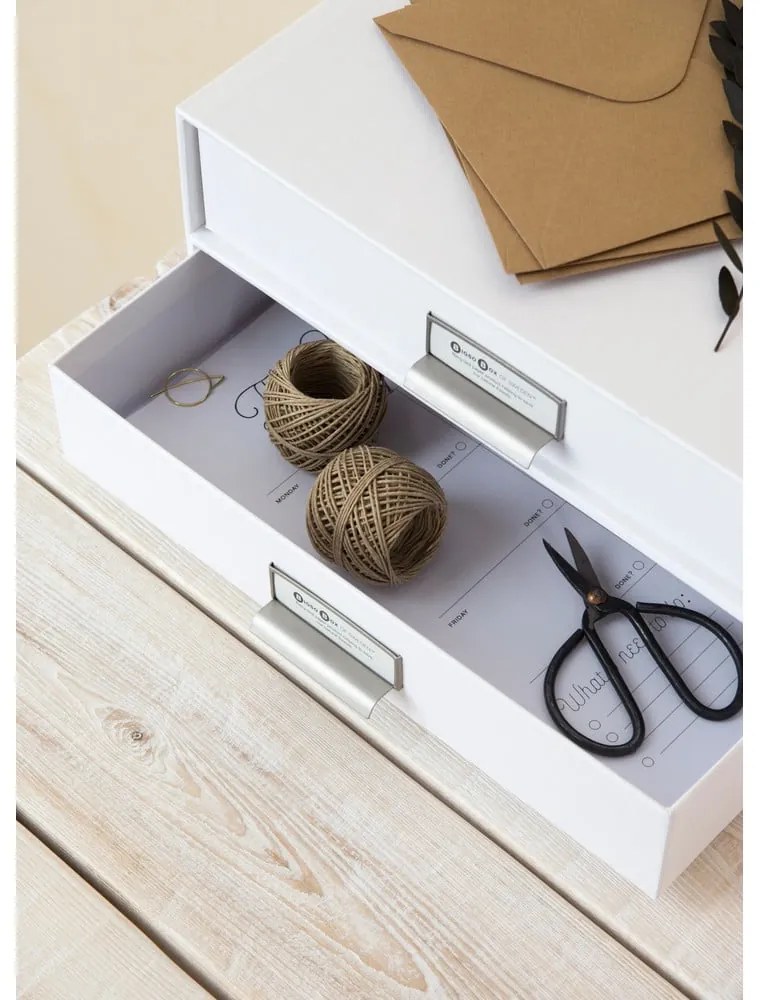 Biela 2-poschodová zásuvka na dokumenty Bigso Box of Sweden Birger, 33 × 22,5 cm
