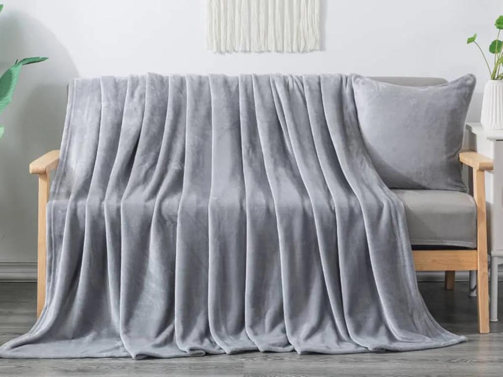 XPOSE® Mikroplyšová deka Exclusive - svetlo sivá 150x200 cm