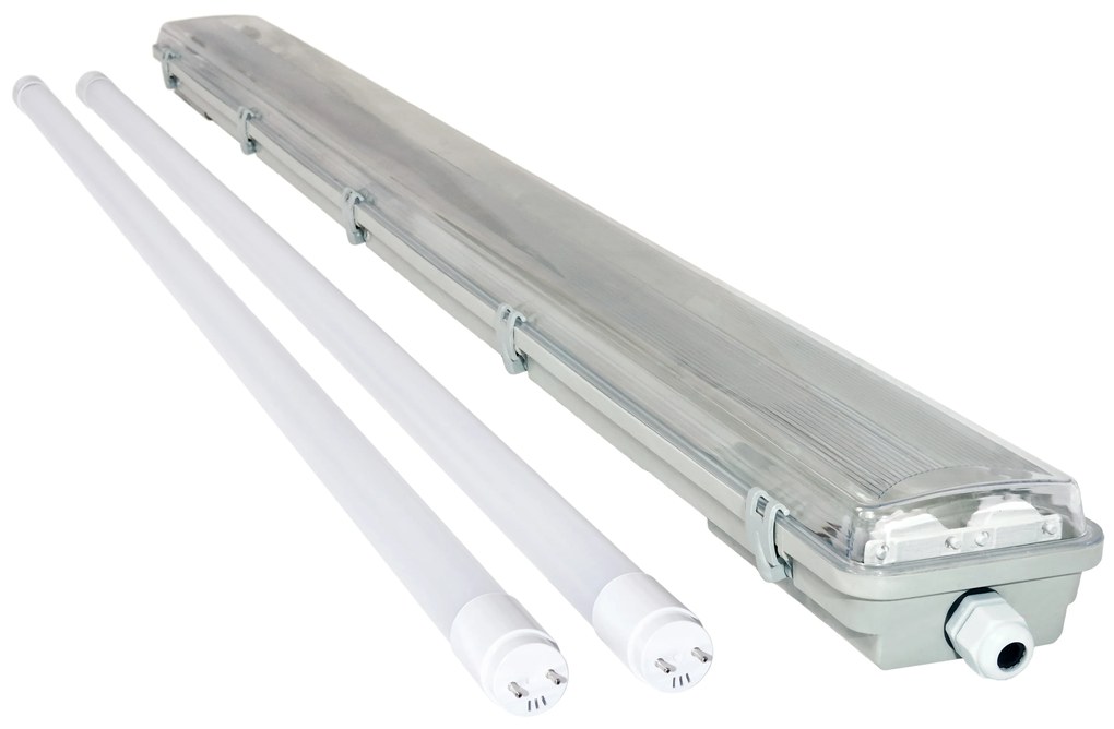 BERGE Svietidlo + 2x LED trubica - T8 - 120cm - 18W - studená biela - SADA