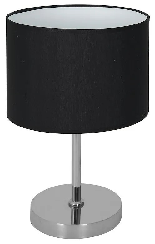 Stolná lampa Casino, 1x čierne textilné tienidlo, ch