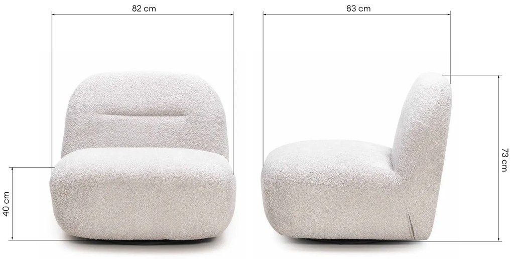 Otočné designové křeslo Giorgia šedo-béžové