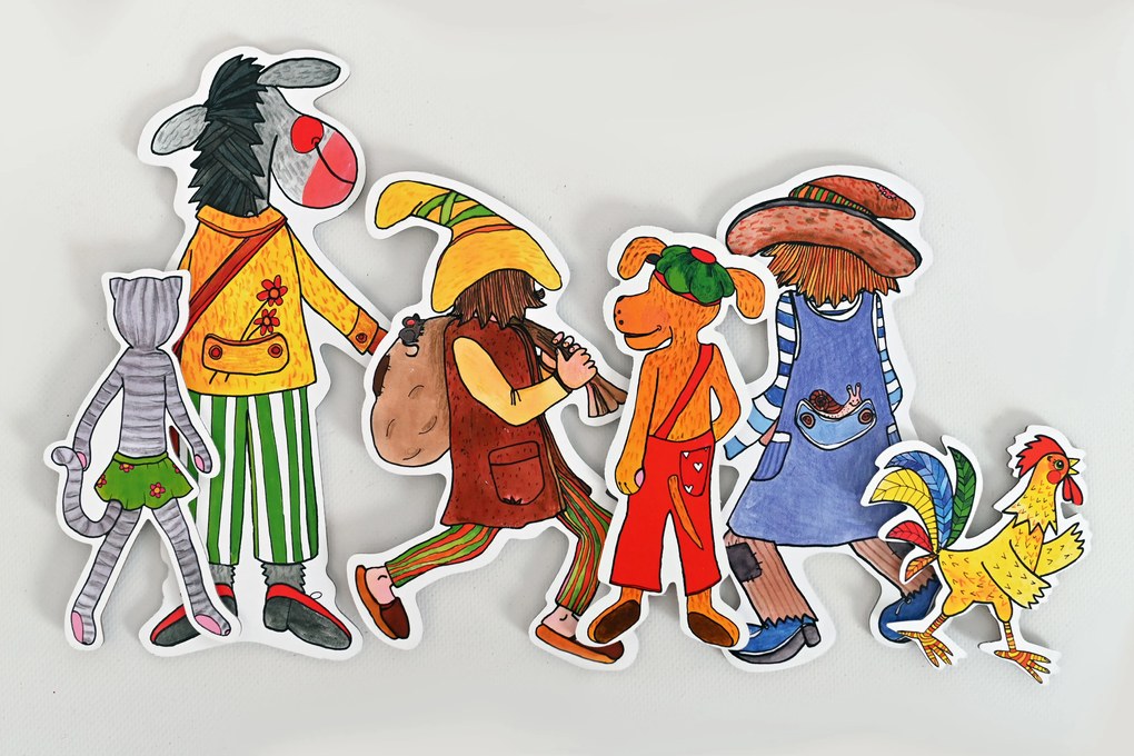 MARIONETINO Bábky a kulisy k rozprávke Brémski muzikanti