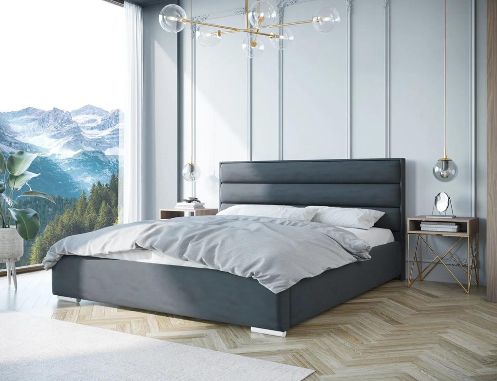 Moderná čalúnená posteľ LONG - Železný rám,120x200