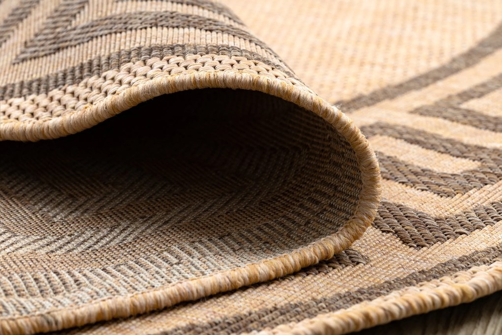 Šnúrkový koberec  SIZAL FLOORLUX kruh 20014 Grécky mais / coffeee