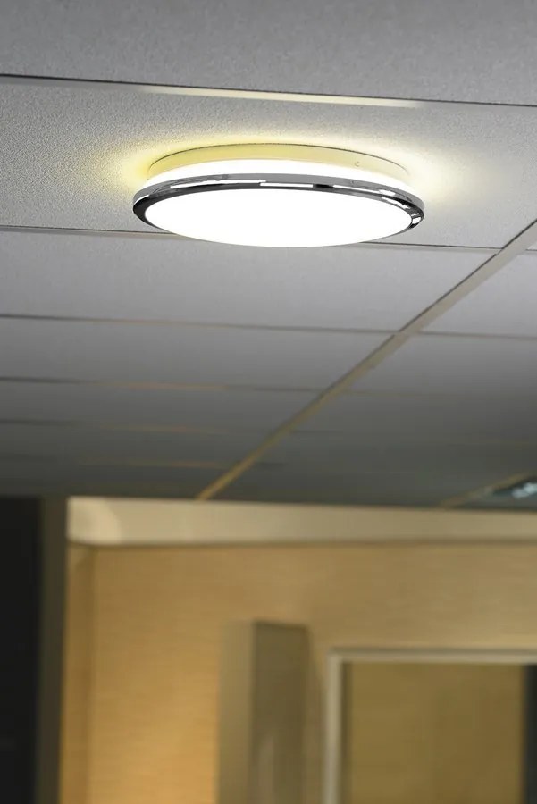 Sapho Sapho, SILVER stropné LED svietidlo, priemer 29cm, 10W, 230V, 3000K/4000K/6500K, IP44, chróm, AU480