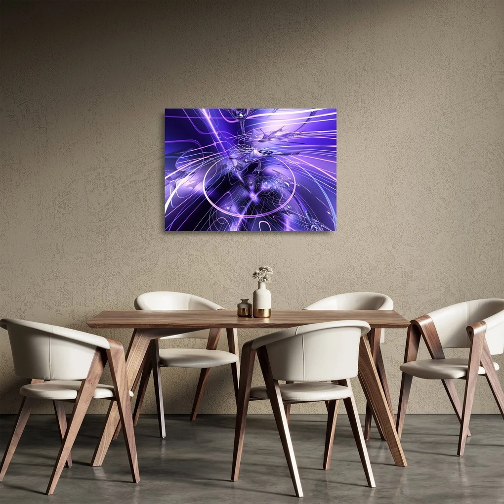 Sklenený obraz technické abstrakcie (70x50 cm)