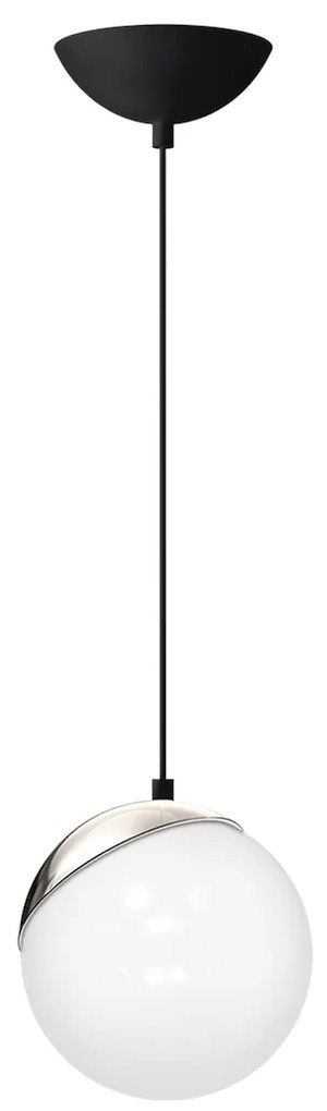 Závesné svietidlo Sfera, 1x biele sklenené tienidlo, b/ch