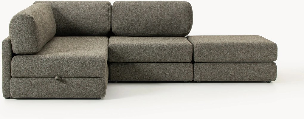 Buklé rohová rozkladacia pohovka's úložným priestorom Ladina