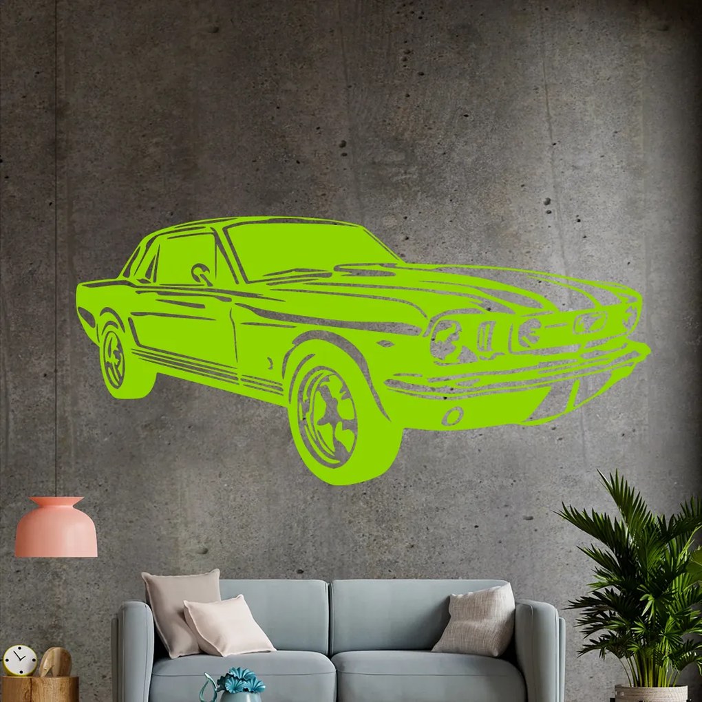 Veselá Stena Samolepka Automobil Ford Mustang Farba: fialová, Veľkosť: 80 x 37 cm