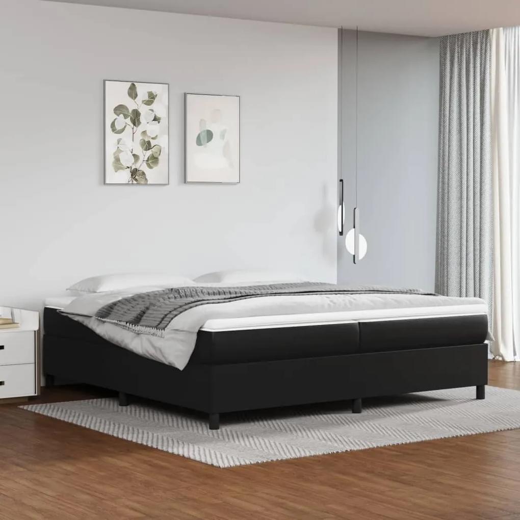 Boxspring posteľ s matracom čierna 200x200 cm umelá koža 3144626