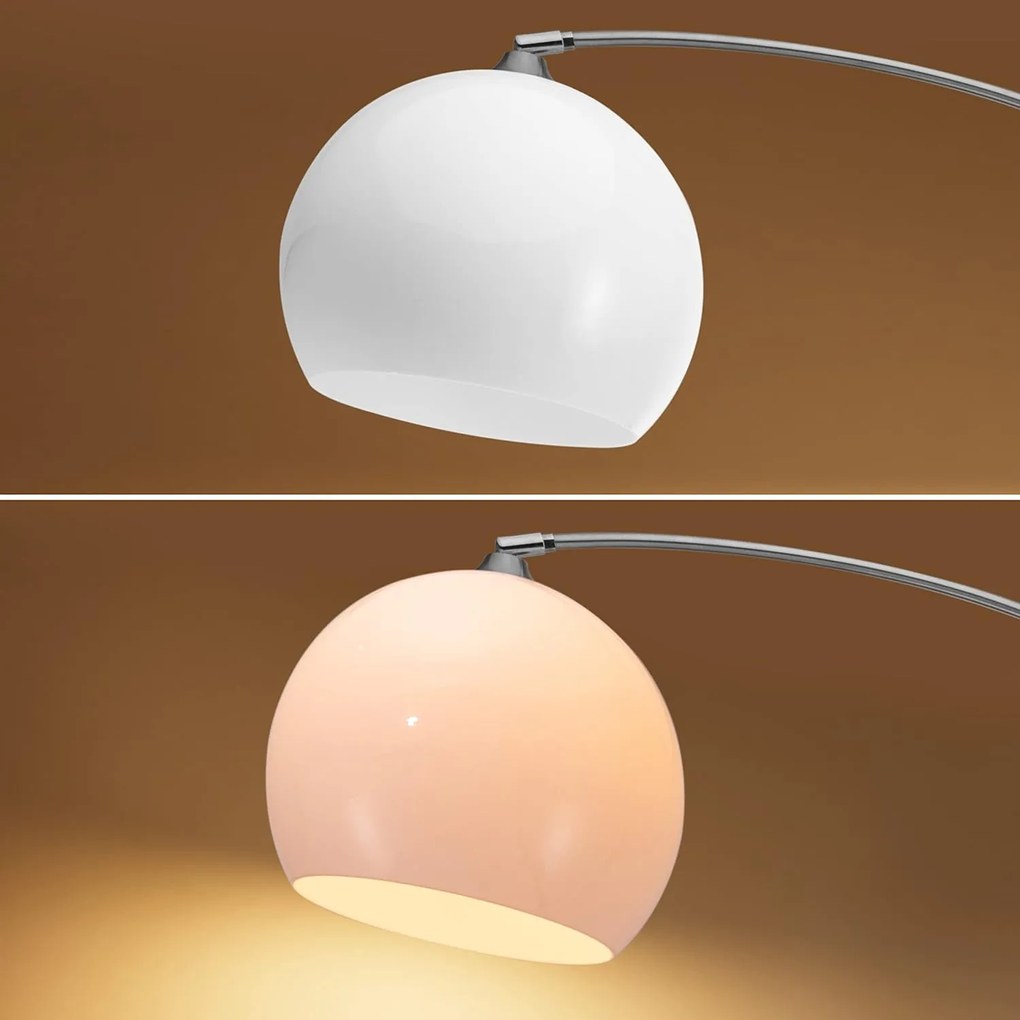 InternetovaZahrada Dizajnová oblúková stojanová lampa s mramorovou základňou - nastaviteľná 190 - 200 cm