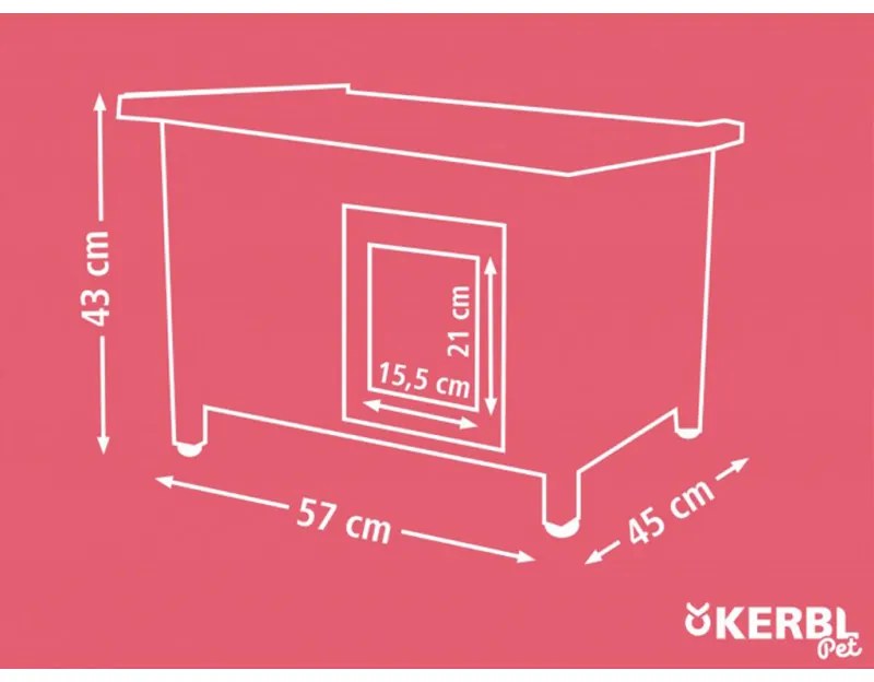 BRAVSON GROUP s.r.o. Drevená búda pre mačky KERBL RUSTICA 57 x 45 x 43 cm