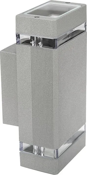 BERGE LED vonkajšie svietidlo HANA strieborné - 2 x GU10 - 230V