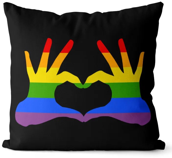 Vankúš LGBT Hands (Velikost: 40 x 40 cm)