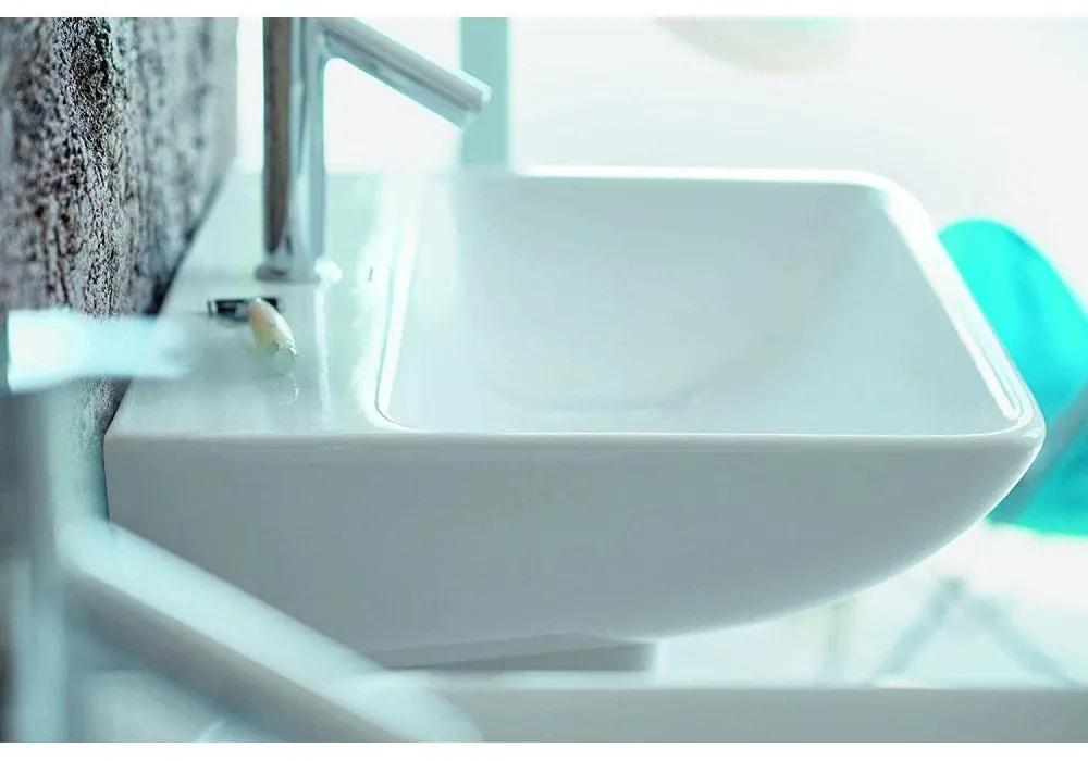 DURAVIT ME by Starck závesné umývadlo s otvorom, s prepadom, 600 x 460 mm, biela, s povrchom WonderGliss, 23356000001