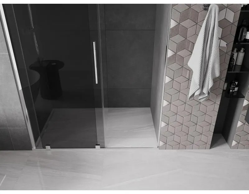 Mexen Velar, posuvné sprchové dvere do otvoru 160 cm, 8mm šedé sklo, chrómová, 871-160-000-41-01