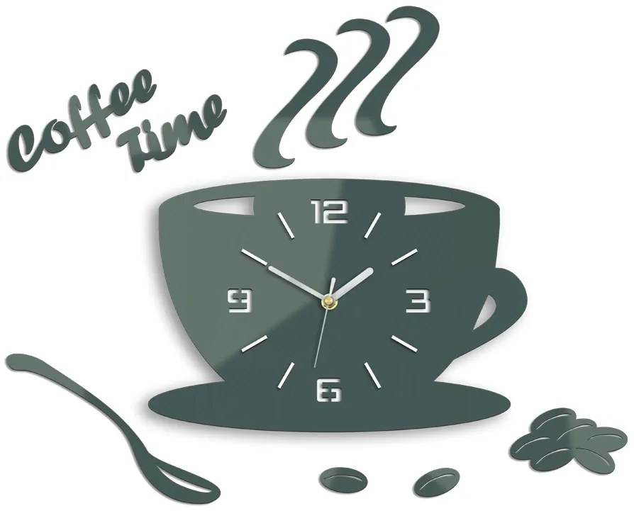 Nástenné hodiny Coffee šedé