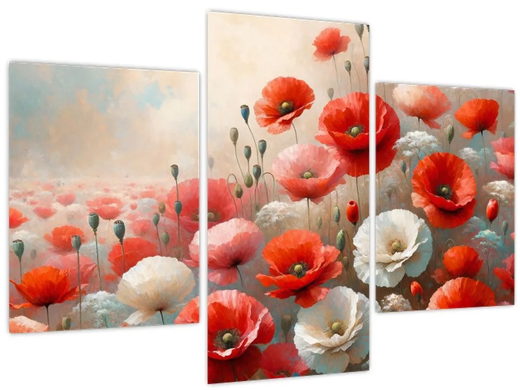 Obraz - Maľba vlčích makov (90x60 cm)
