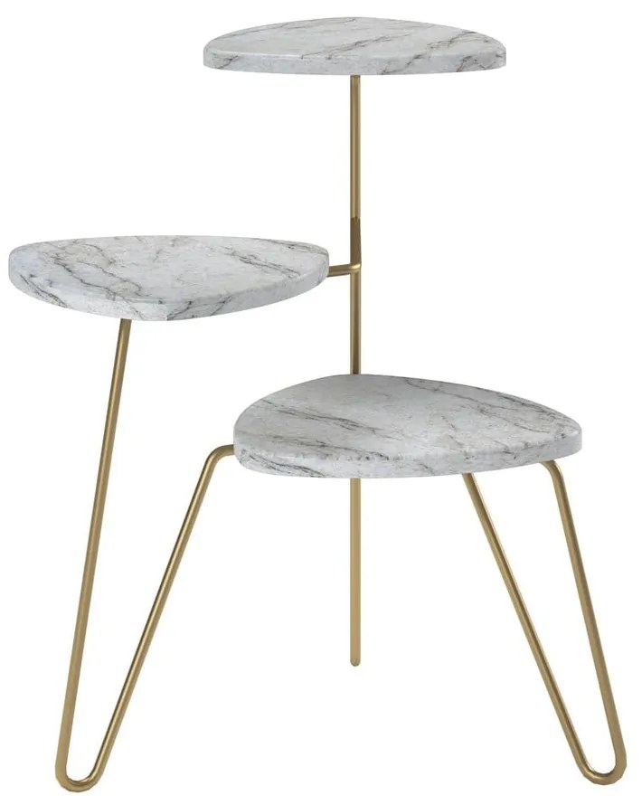 Stojan na kvetiny v bielo-zlatej farbe Novogratz Athena