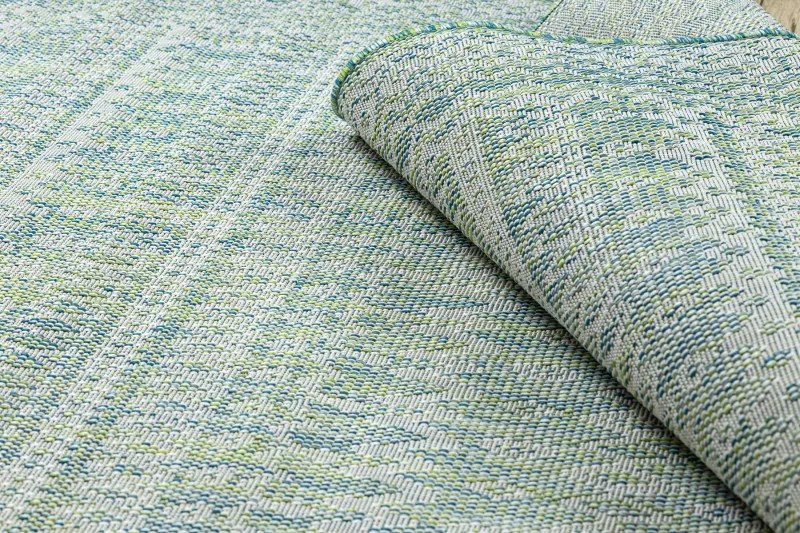Dywany Łuszczów, Kusový koberec Sion Sisal Aztec 22184 green/blue/ecru – na von aj na doma, 80x150, zelená, chodba / predsieň