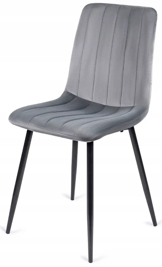 Zamatová jedálenská stolička Verona svetlo sivá