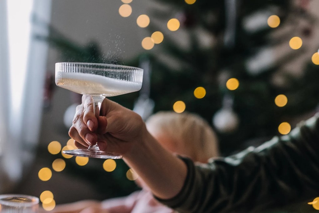 Ferm Living Poháre na šampanské Ripple 150 ml – sada 2 ks