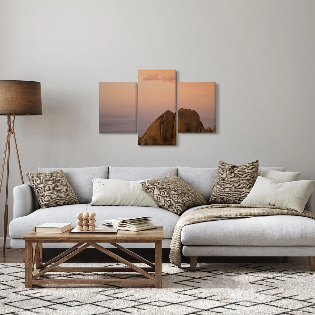 Obraz západu slnka v skalách (90x60 cm)