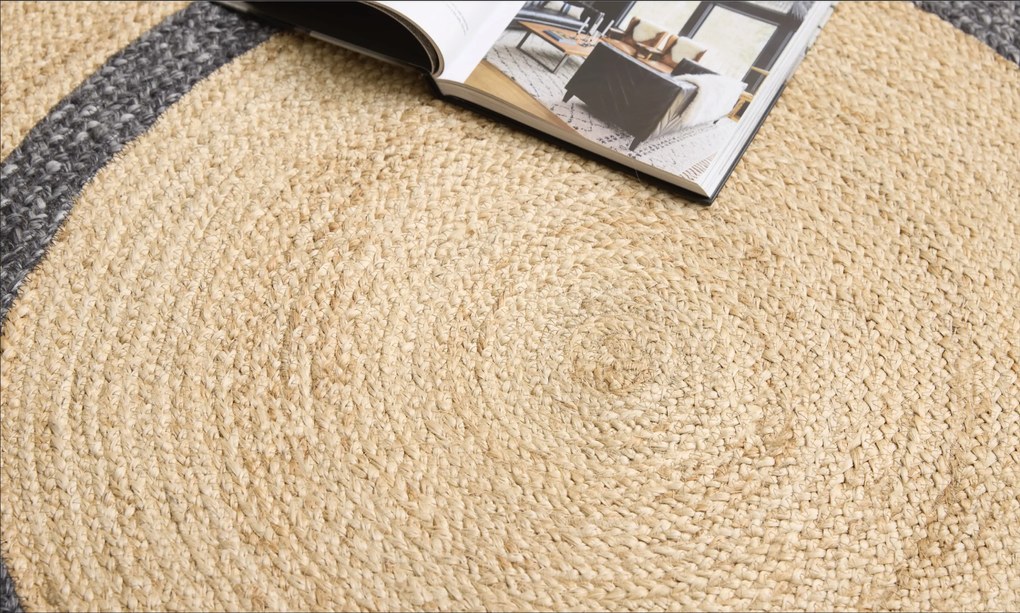 Diamond Carpets India, Ručne viazaný kusový koberec Nora J-48 Natural kruh, 240x240 (priemer) kruh, béžová, chodba / predsieň