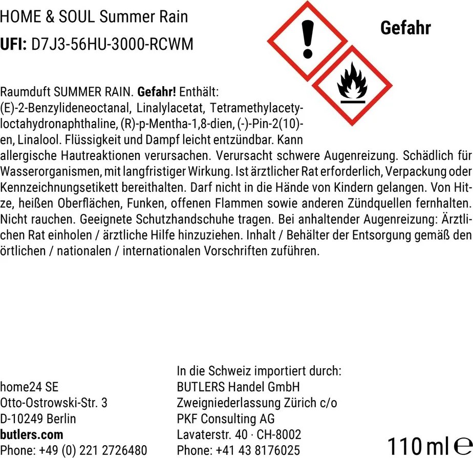 HOME & SOUL Vôňa do bytu „Summer Rain“ 110 ml