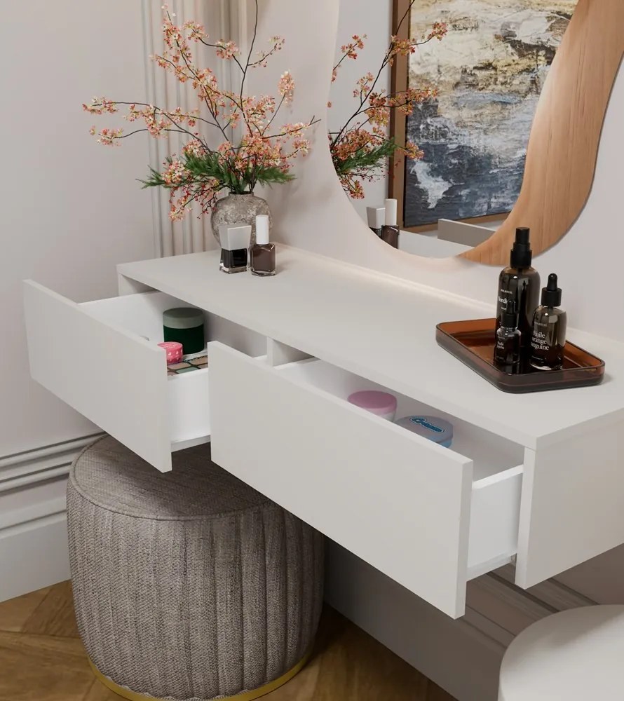 Závesný toaletný stolík MIKA 110 cm kašmírový