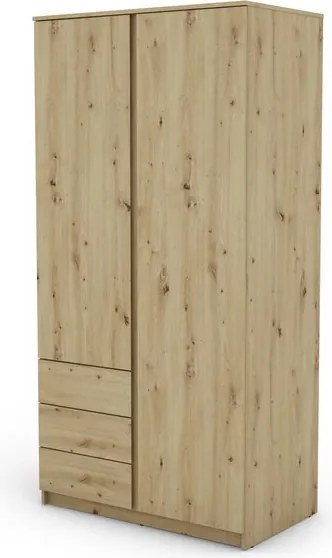Šatníková skriňa Carlos, dub artisan, 100 cm