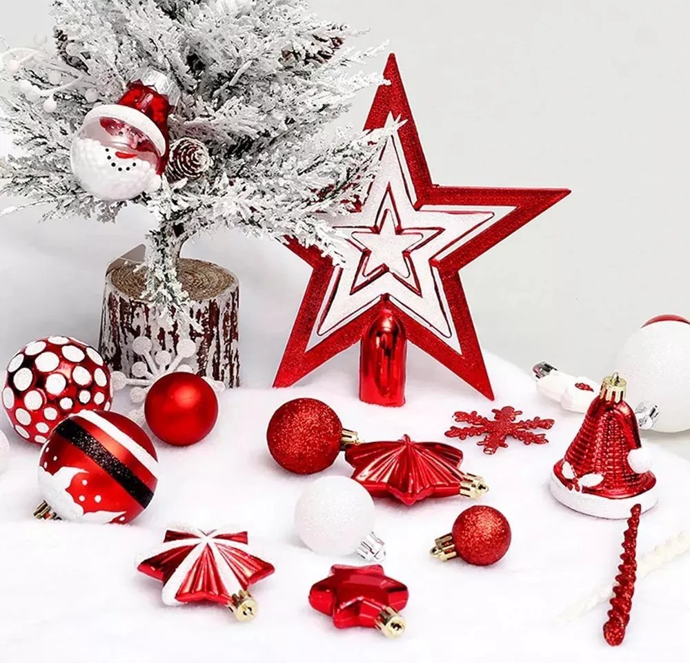 Sada baniek BOMBKI 78 ks mix druhov červeno-biela