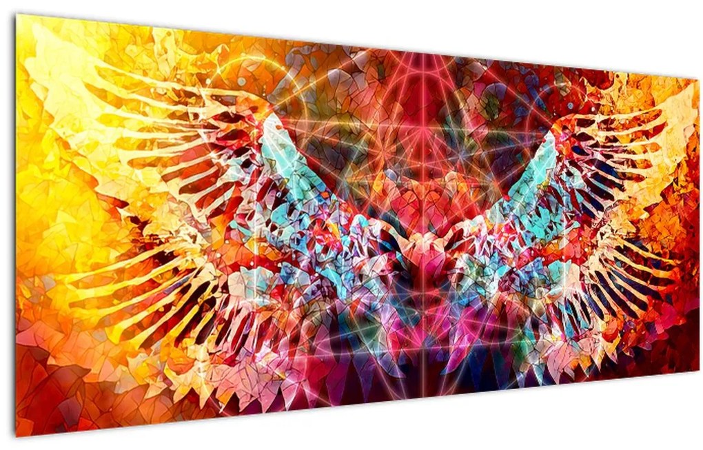 Obraz - Merkaba s krídlami, abstrakcia (120x50 cm)