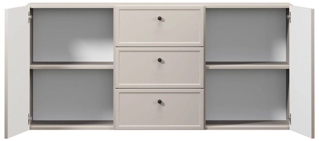 Závesná komoda Lorini 150 cm - kašmírová / čierne úchytky G