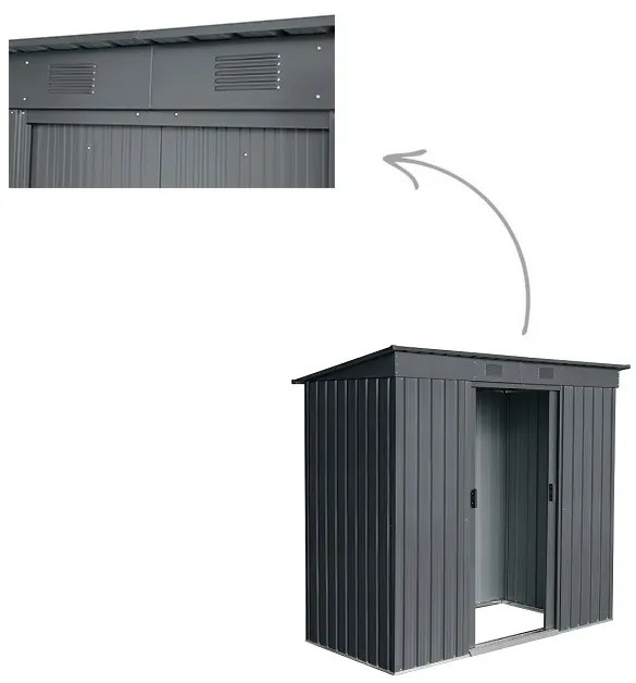 Záhradný domček BestBerg ZDR-2A / 2,4 m² / 110 x 217 x 191 cm / sivá