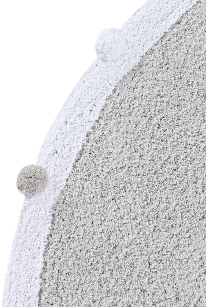 Svetlosivý prateľný ručne tkaný bavlnený detský koberec ø120 cm Bubbly – Lorena Canals