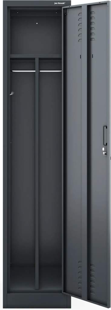 Dvojkomorová pracovná skrinka na oblečenie antracitová, 400x1800x500 mm: KACPER 1 Plus