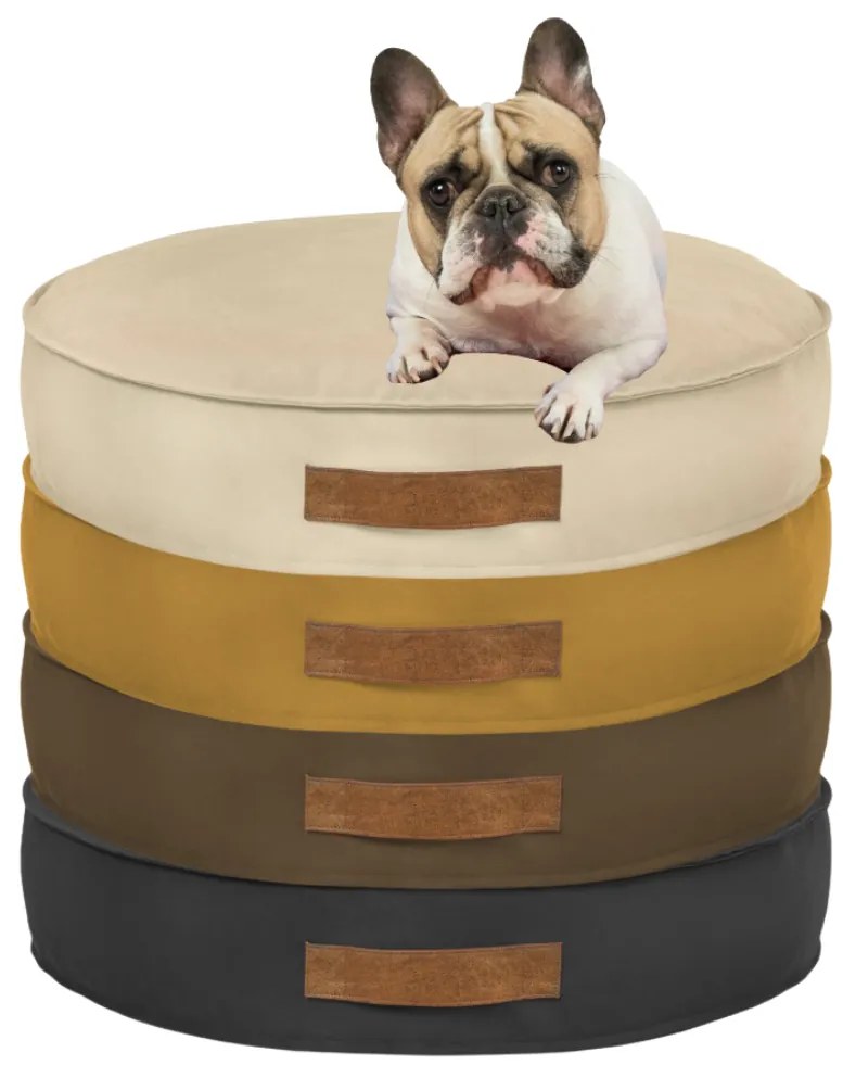 INTERMEDIC SK Okrúhly peliešok pre psa z plyšu s ortopedickou penou Farba: Sivá, Veľkosť: Priemer - 80 cm