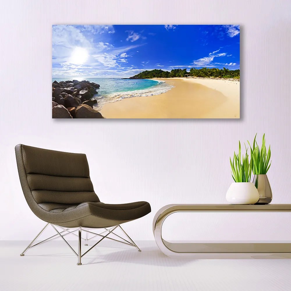 Obraz plexi Slnko more pláž krajina 120x60 cm