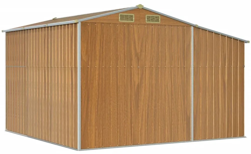 Záhradná kôlňa bledohnedá 277x279x179 cm pozinkovaná oceľ