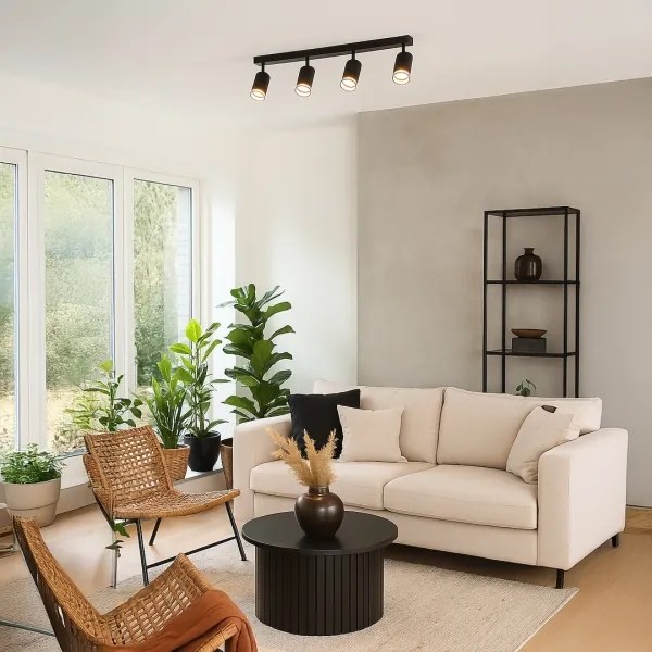 Bodové svietidlo PIPE 4xGU10/10W/230V čierne