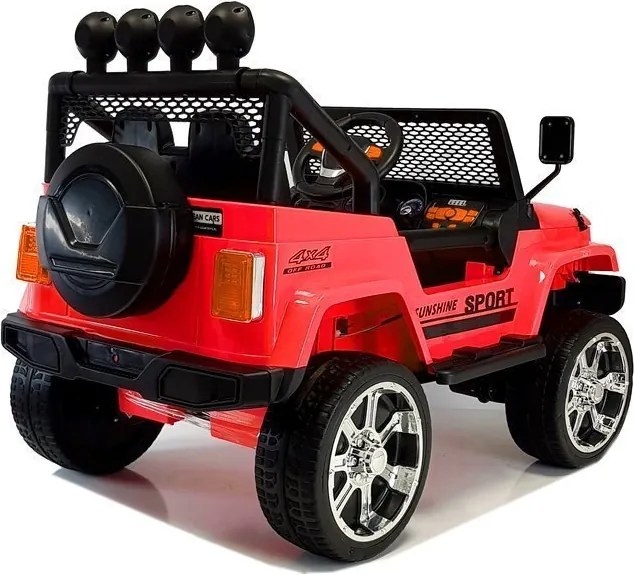 LEAN CARS Elektrické autíčko Jeep S2388 červené 4x45W