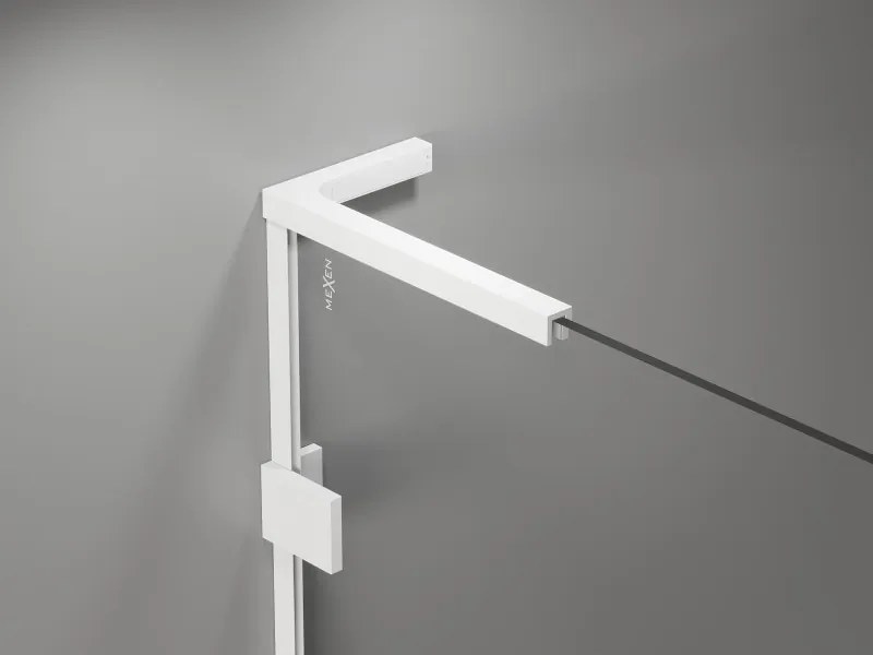 Mexen Lunar L, sprchová stena ľavá 100 x 200 cm, 8mm číre sklo, biely profil, 830L-100-000-20-00-L