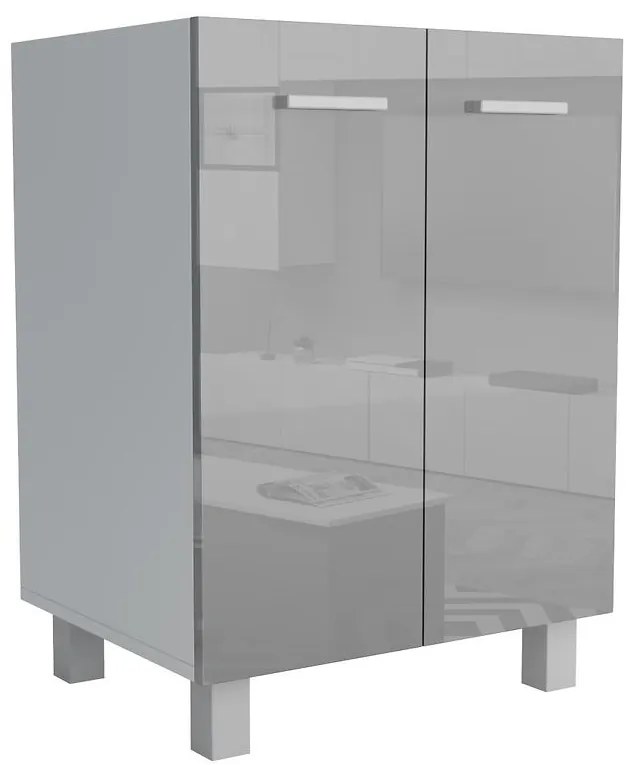 Kuchynská skrinka Lucjan 60D 2F LUX šedá