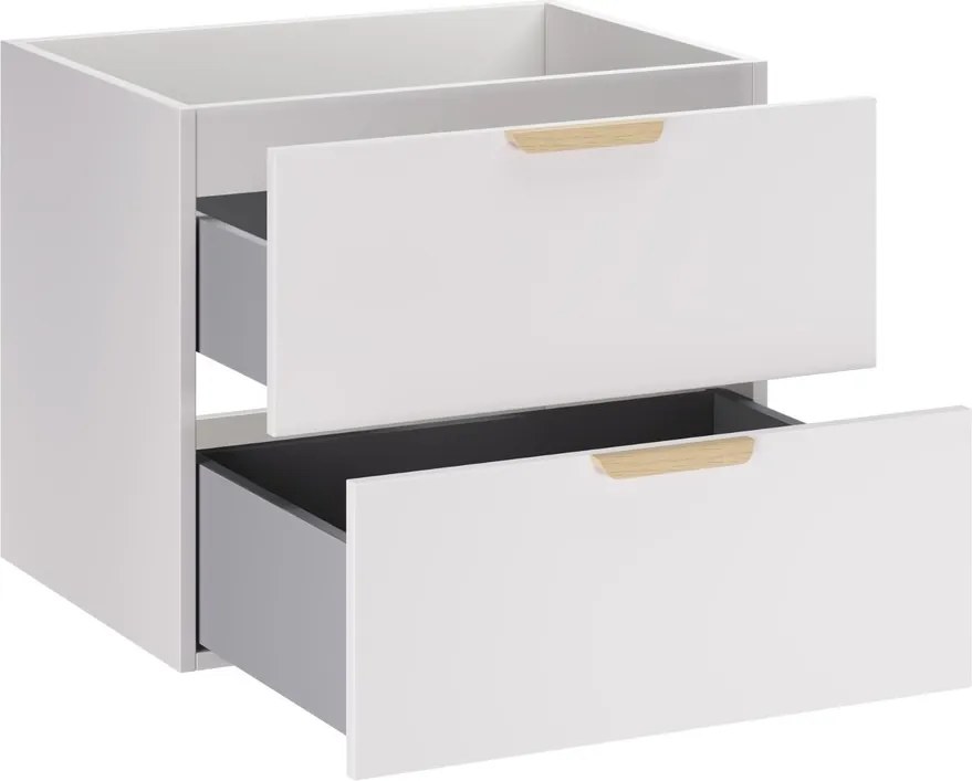 Závěsná skříňka pod umyvadlo Aster Nordic s deskou a regálem 80 cm bílá/dub cremona